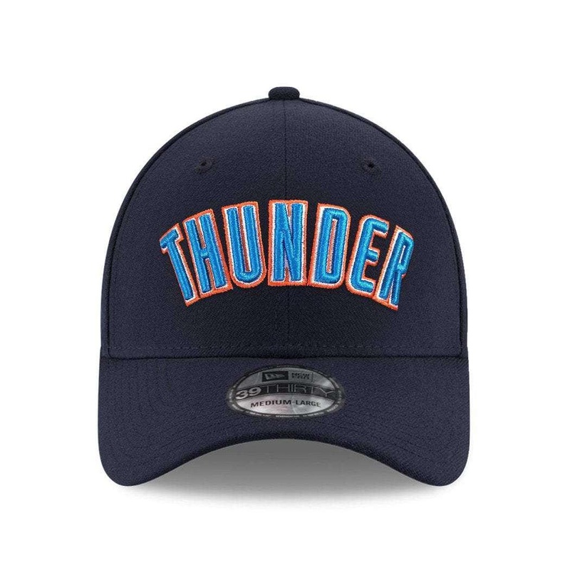 Oklahoma City Thunder New Era NBA Wordmark 39THIRTY Curve Hat – Navy