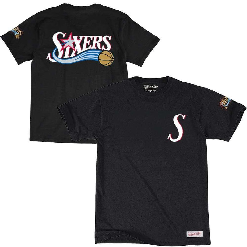 Philadelphia 76ers Mitchell & Ness NBA Ball Game T-Shirt – Black