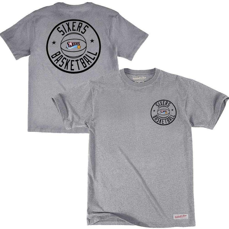 Philadelphia 76ers Mitchell & Ness NBA Full Circle T-Shirt – Grey Marle