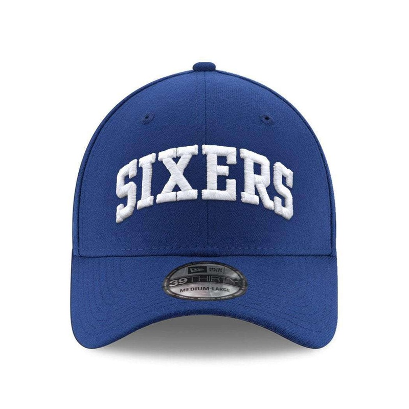 Philadelphia 76ers New Era NBA Wordmark 39THIRTY Curve Hat – Blue