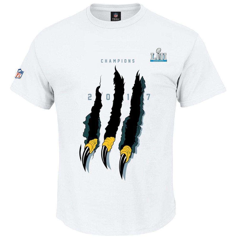 Philadelphia Eagles Majestic NFL Super Bowl LII Champions Claw T-Shirt – White