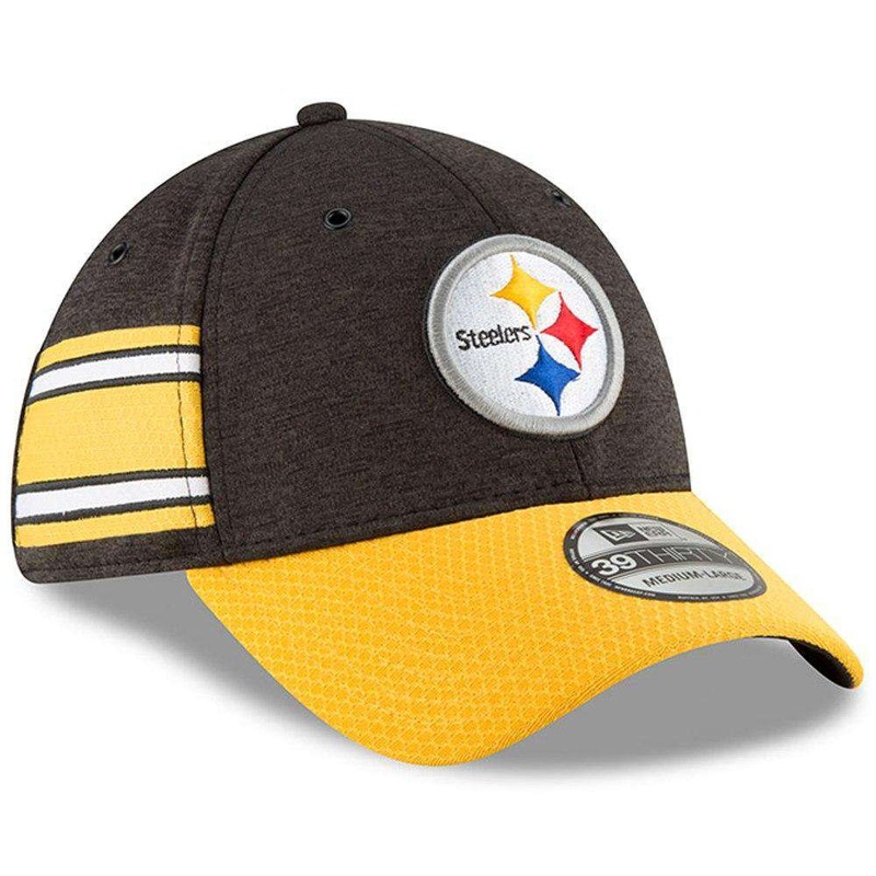Pittsburgh Steelers New Era NFL 2018 Sideline 39THIRTY Stretch-Fit Curved Hat – Black