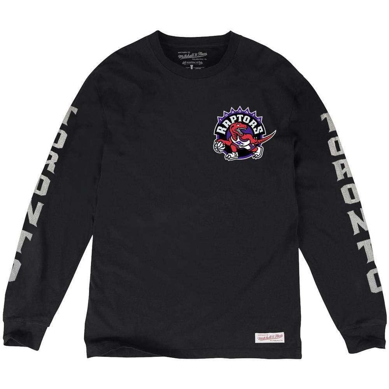 Toronto Raptors Mitchell & Ness NBA Iconic Long Sleeve T-Shirt – Black