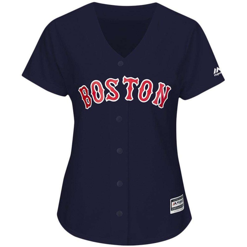 Womens Boston Red Sox Majestic MLB AC Cool Base Replica Jersey – Navy