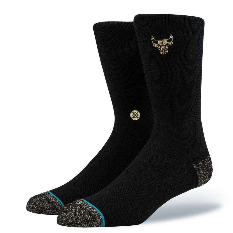 Chicago Bulls Stance NBA Gold Trophy Crew Socks – Black