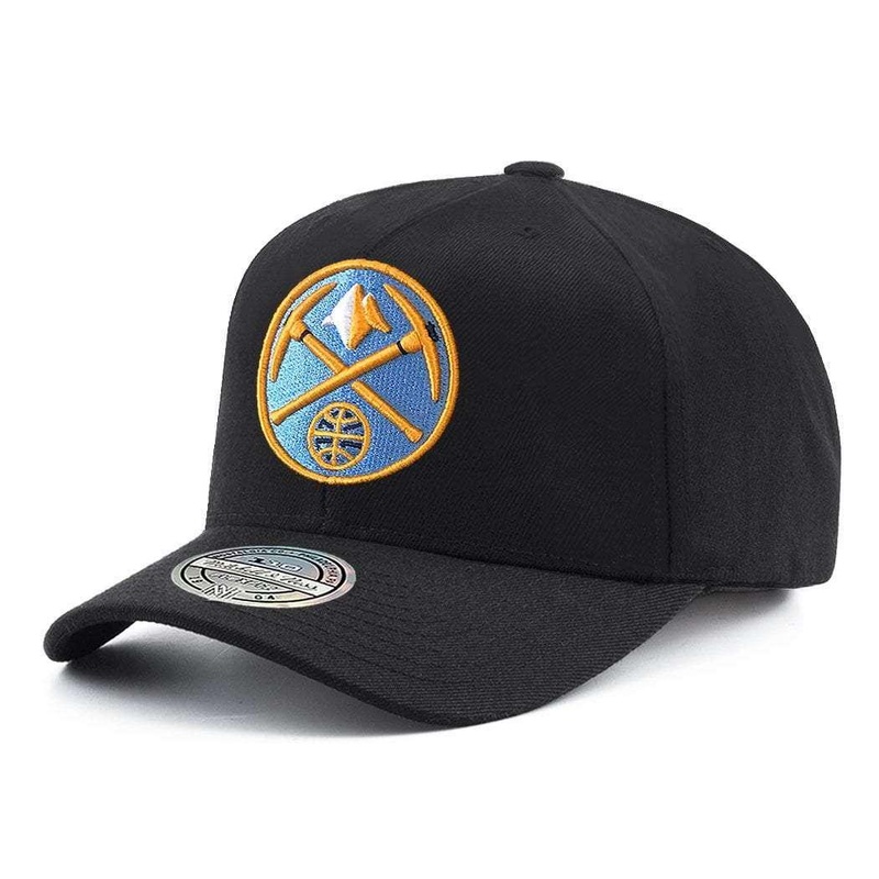 Denver Nuggets Mitchell & Ness NBA Logo 110 Snapback Hat – Black