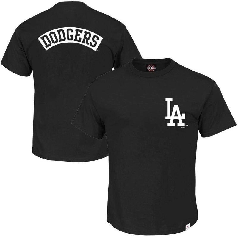 Los Angeles Dodgers Majestic MLB Finter T-Shirt – Black