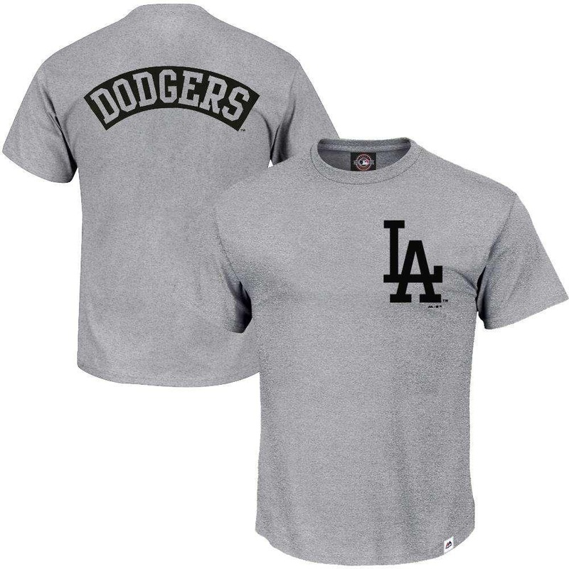Los Angeles Dodgers Majestic MLB Finter T-Shirt – Grey