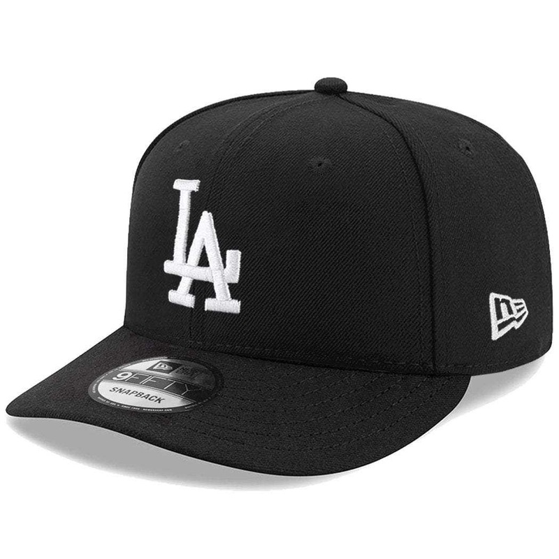 Los Angeles Dodgers New Era MLB Black & White Pre-Curved 9FIFTY Snapback Hat