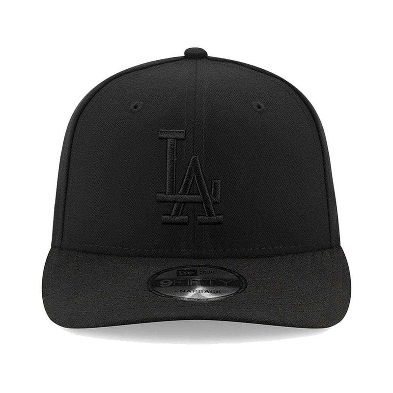 Los Angeles Dodgers New Era MLB Pre-Curved Black On Black 9FIFTY Snapback Hat