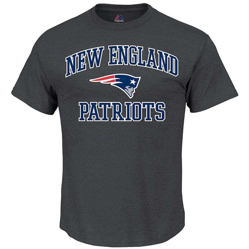 New England Patriots Majestic NFL Heart & Soul T-Shirt – Charcoal