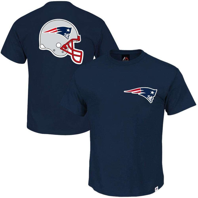 New England Patriots Majestic NFL Helmet Logo T-Shirt – Navy