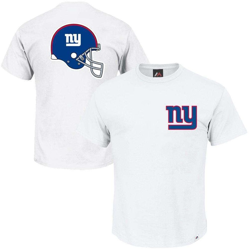 New York Giants Majestic NFL Helmet Logo T-Shirt – White