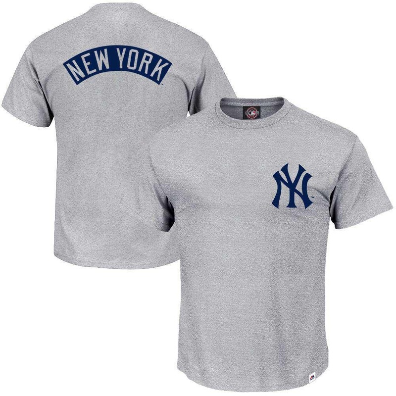 New York Yankees Majestic MLB Finter T-Shirt – Grey