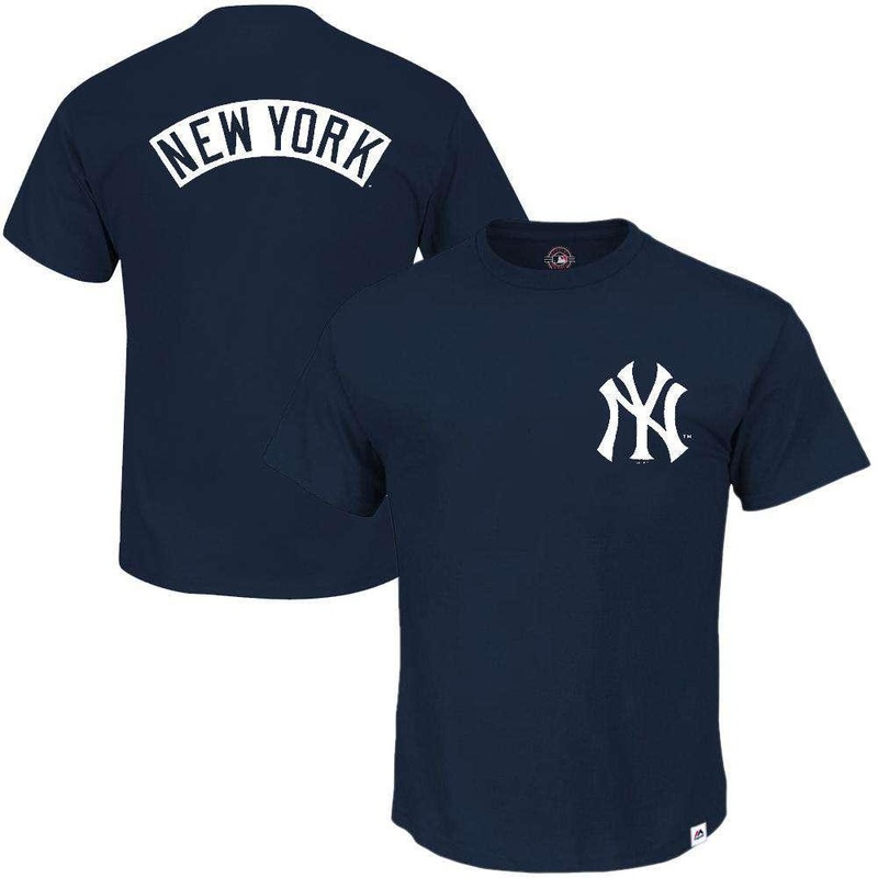 New York Yankees Majestic MLB Finter T-Shirt – Navy