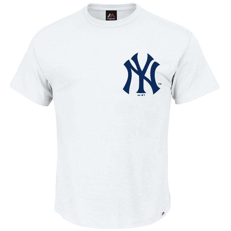 New York Yankees Majestic MLB Macy Logo T-Shirt – White