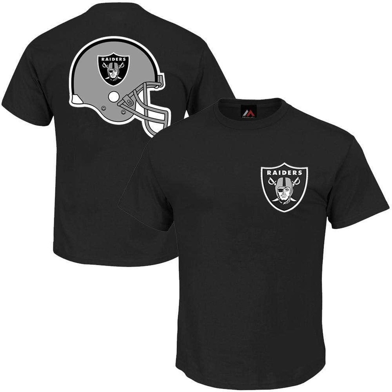 Oakland Raiders Majestic NFL Helmet Logo T-Shirt – Black