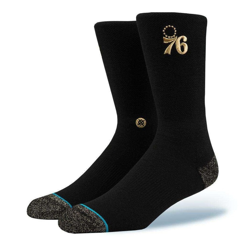 Philadelphia 76ers Stance NBA Gold Trophy Crew Socks – Black