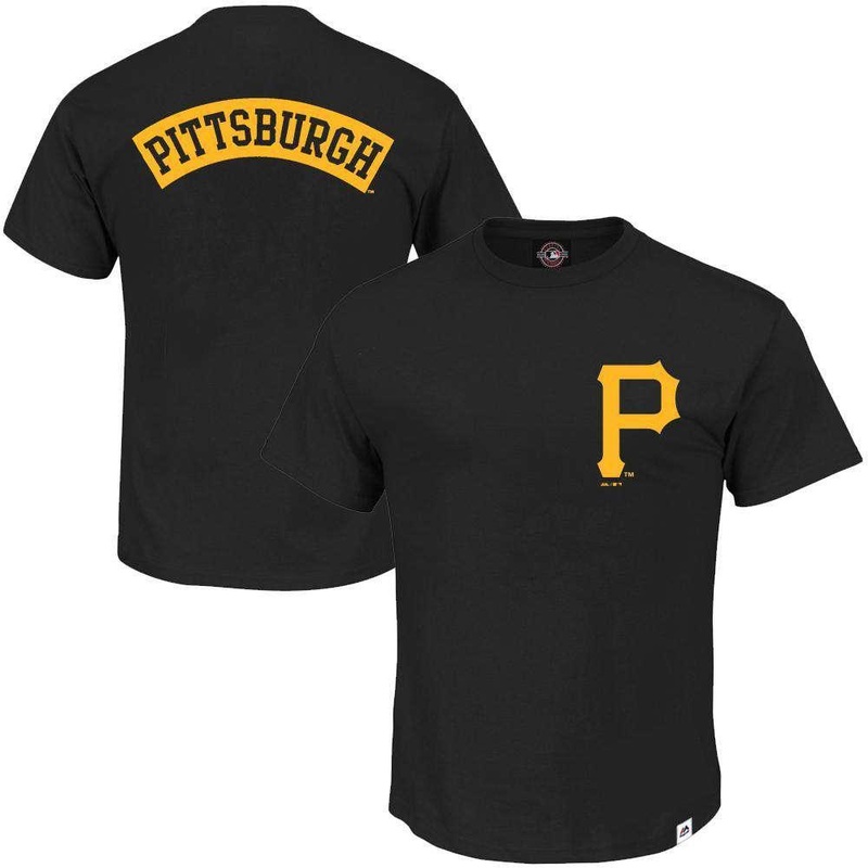 Pittsburgh Pirates Majestic MLB Finter T-Shirt – Black