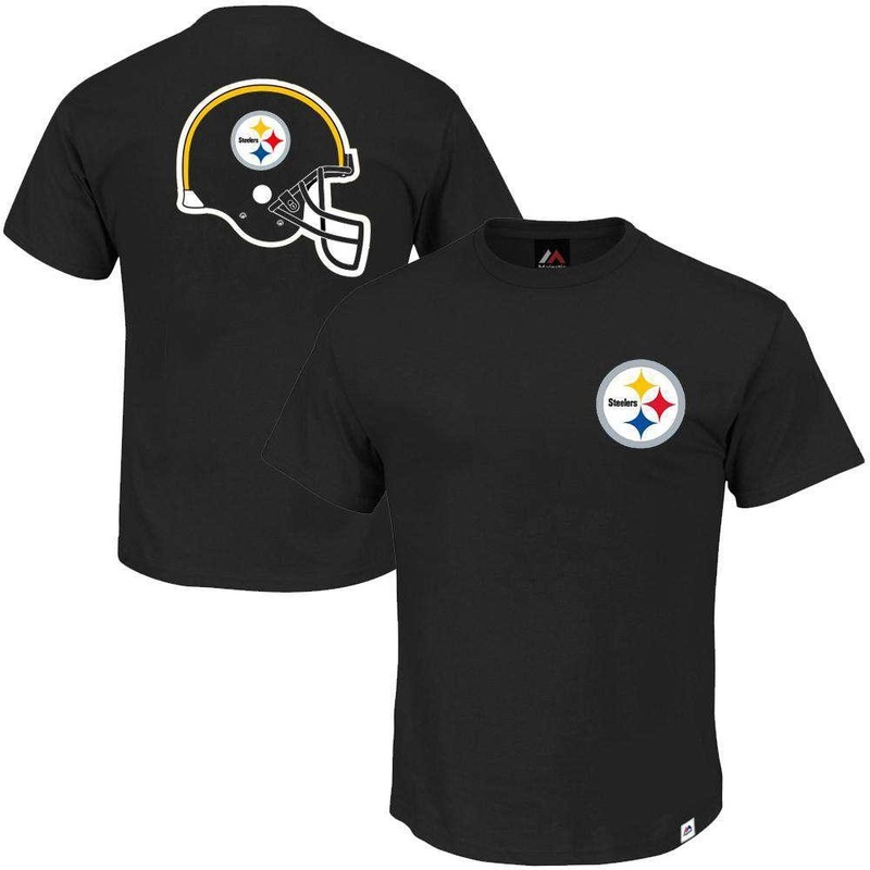 Pittsburgh Steelers Majestic NFL Helmet Logo T-Shirt – Black