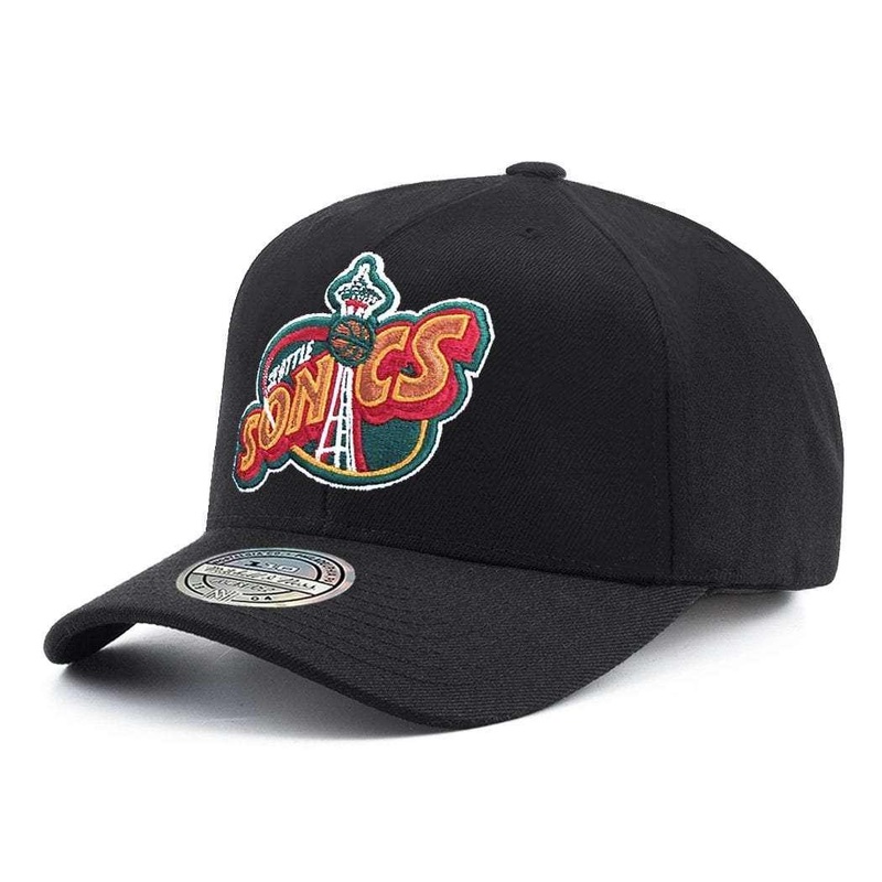Seattle Supersonics Mitchell & Ness NBA HWC Logo 110 Snapback Hat – Black
