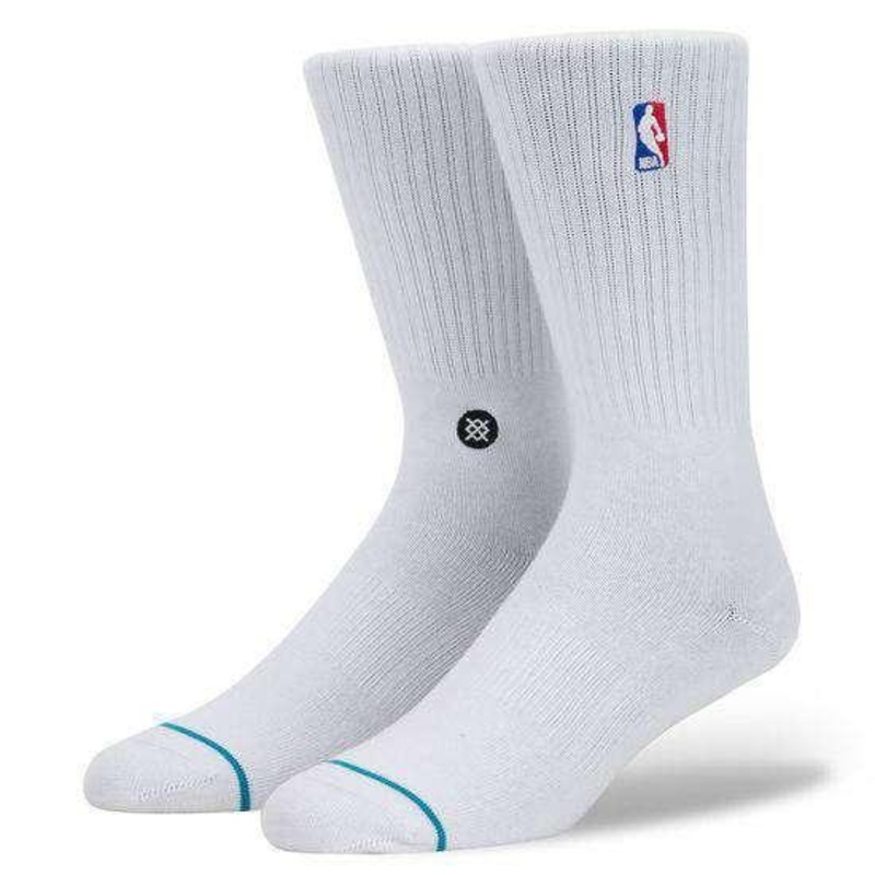 Stance NBA Logoman Casual Crew Socks – White