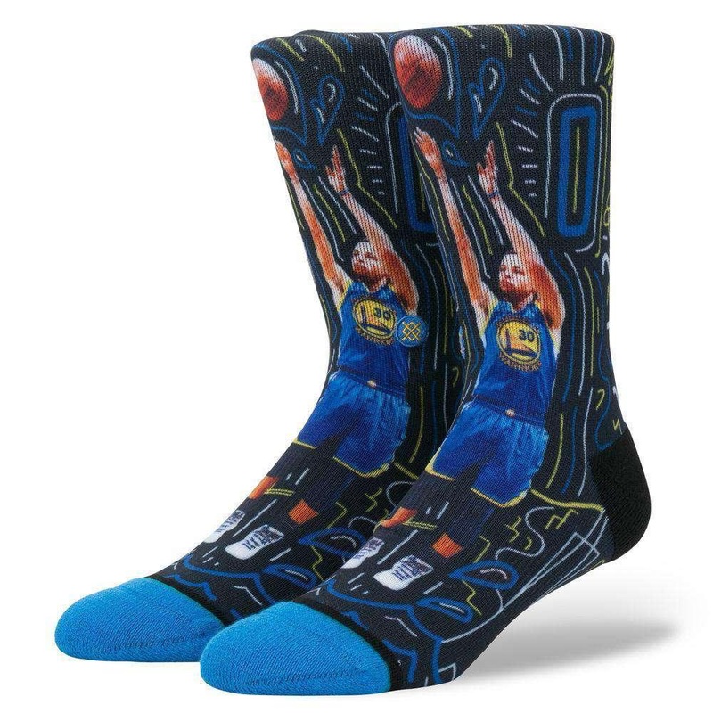 Steph Curry Golden State Warriors Stance NBA Sketchbook Crew Socks – Black