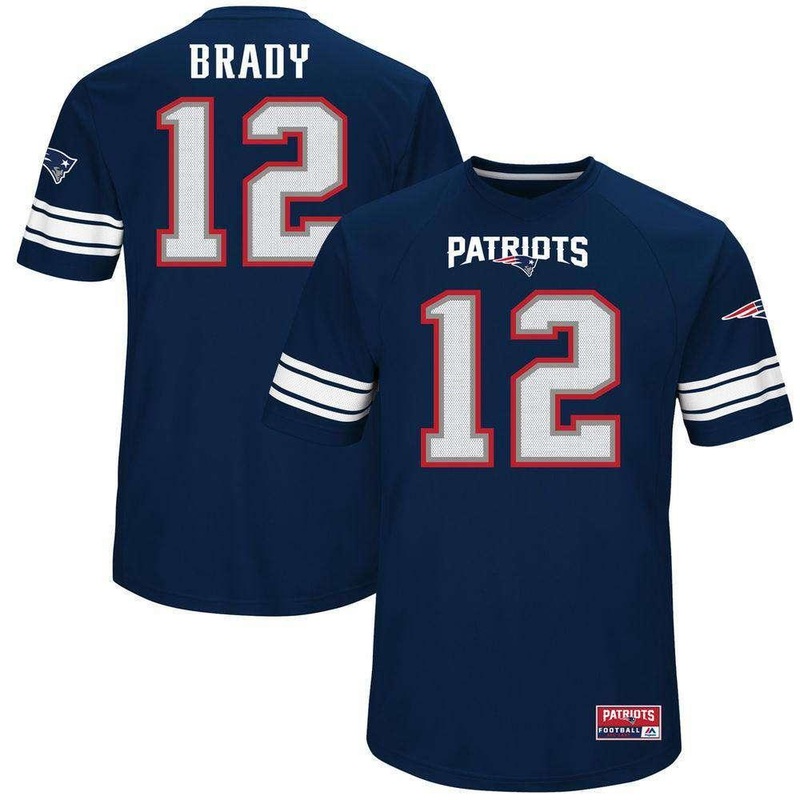Tom Brady New England Patriots Majestic NFL Hashmark Replica Jersey – Navy