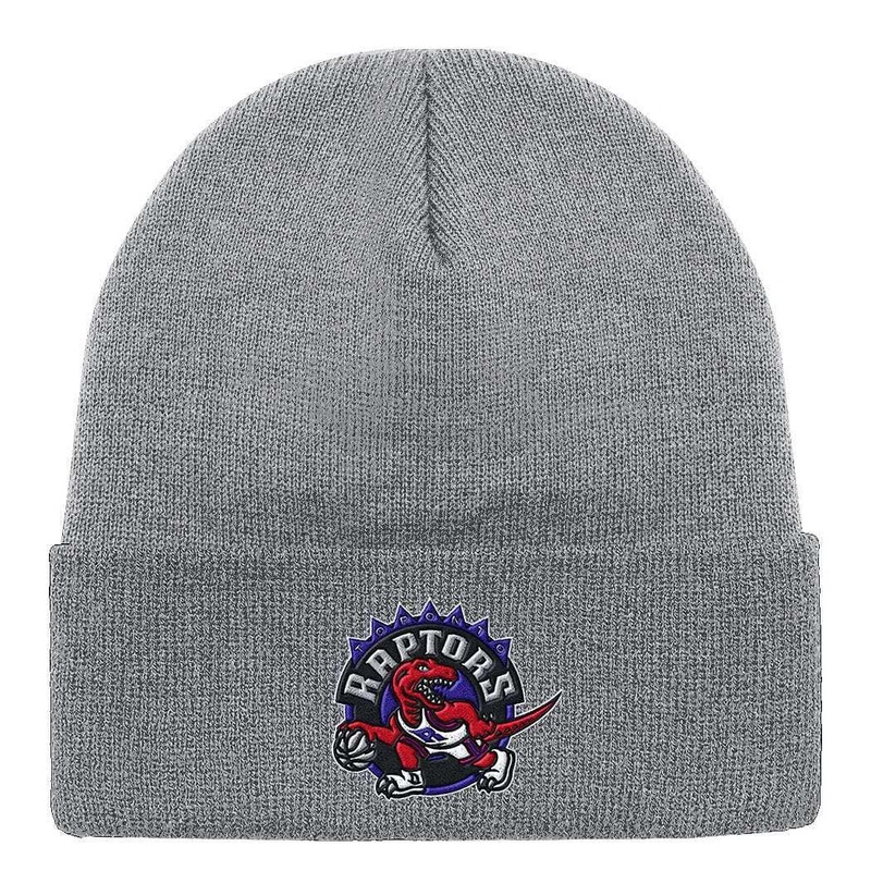 Toronto Raptors Mitchell & Ness NBA HWC Logo Cuff Knit Beanie – Grey