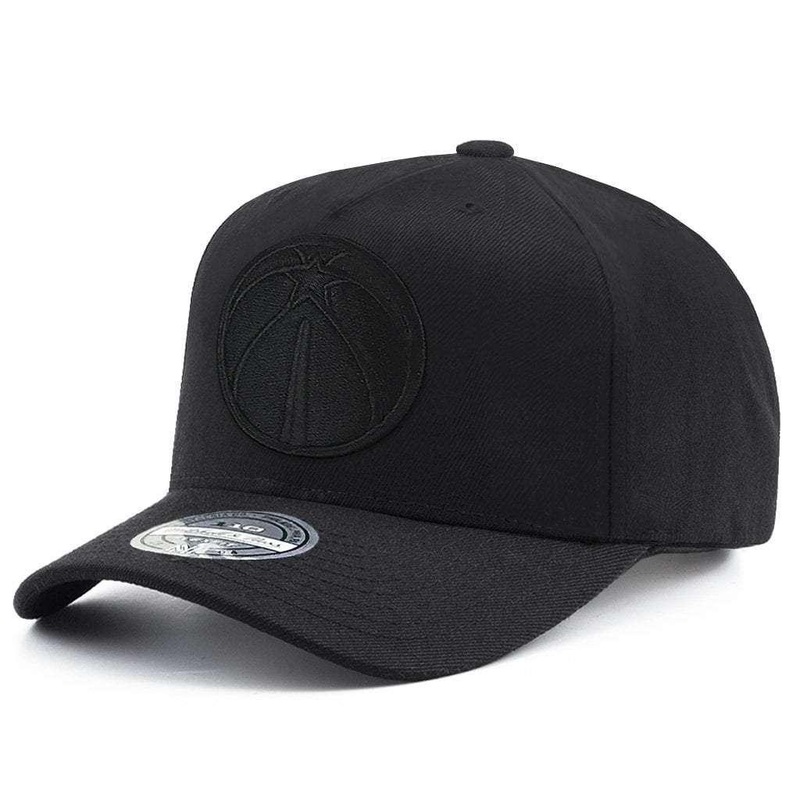 Washington Wizards Mitchell & Ness NBA All Black 110 Curve Snapback Hat