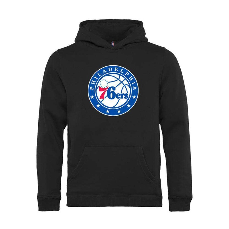 Youths Philadelphia 76ers Outerstuff NBA Logo Hoodie Jumper – Black