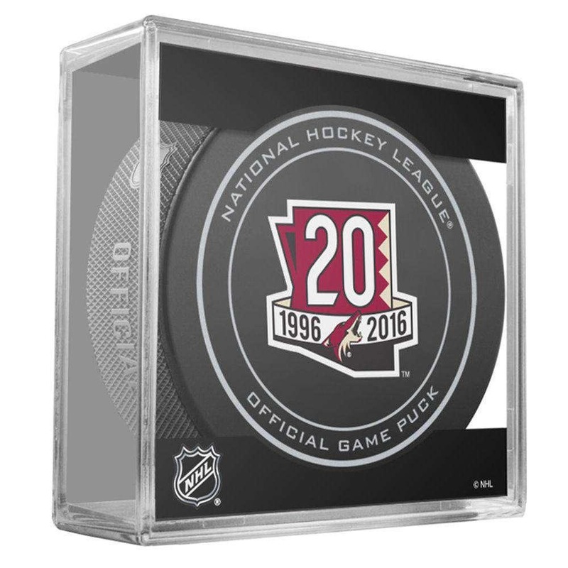 Arizona Coyotes Sher-Wood NHL Anniversary Puck w/Case