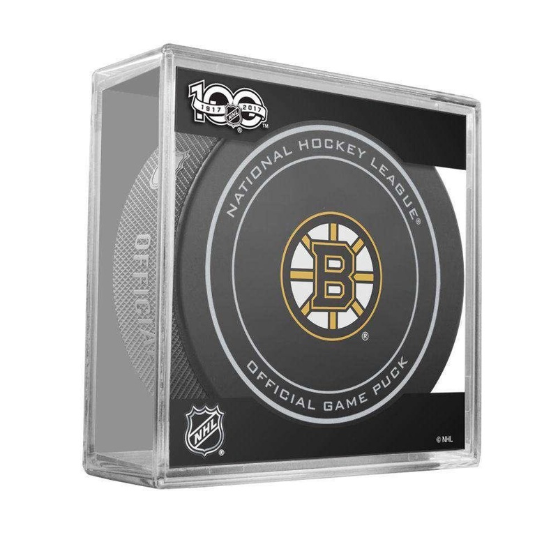Boston Bruins Sher-Wood NHL Anniversary Puck w/Case