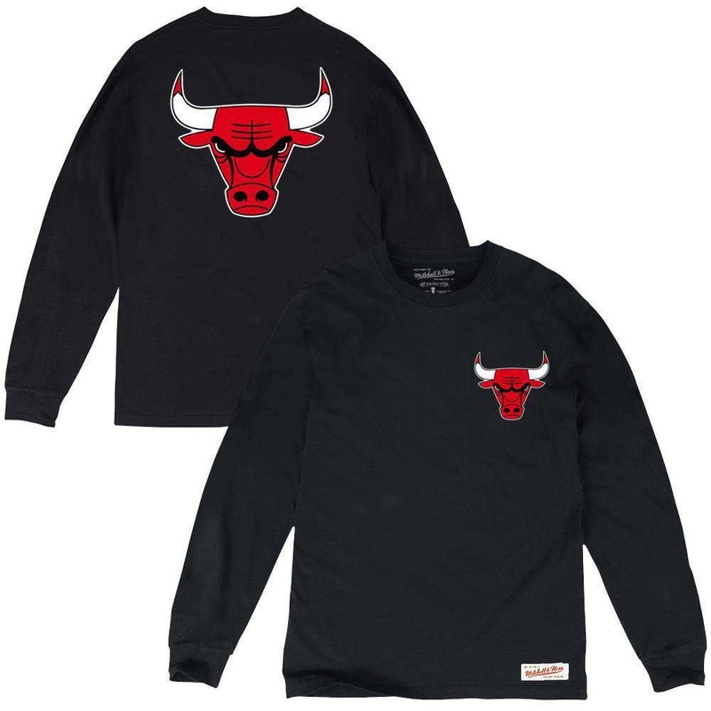 Chicago Bulls Mitchell & Ness NBA Triple Double Long Sleeve T-Shirt – Black