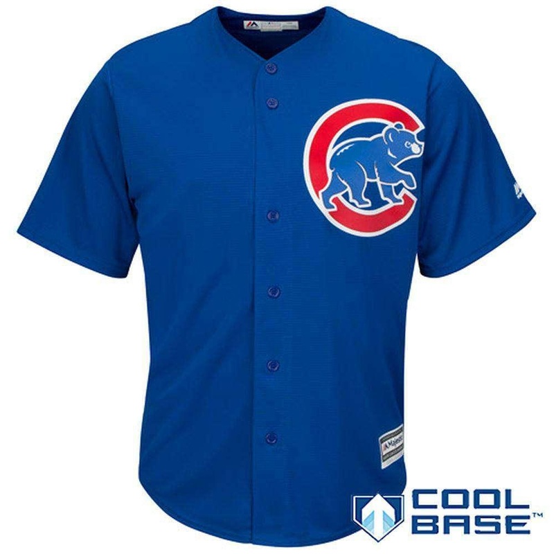 Chicago Cubs Majestic MLB AC Cool Base Replica Jersey – Blue