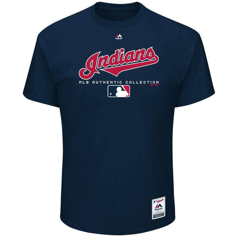 Cleveland Indians Majestic MLB Authentic Team Drive T-Shirt – Navy