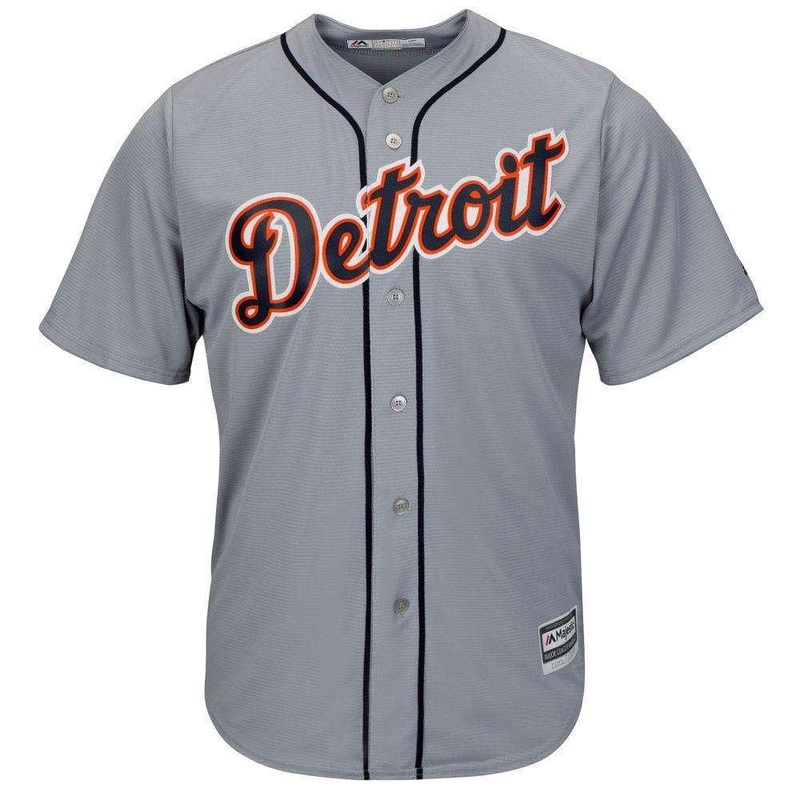Detroit Tigers Majestic MLB AC Cool Base Replica Jersey – Grey