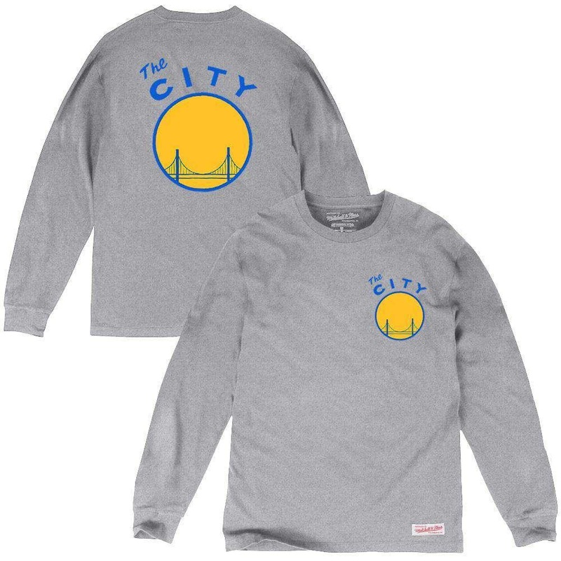 Golden State Warriors Mitchell & Ness NBA HWC Triple Double Long Sleeve T-Shirt – Grey