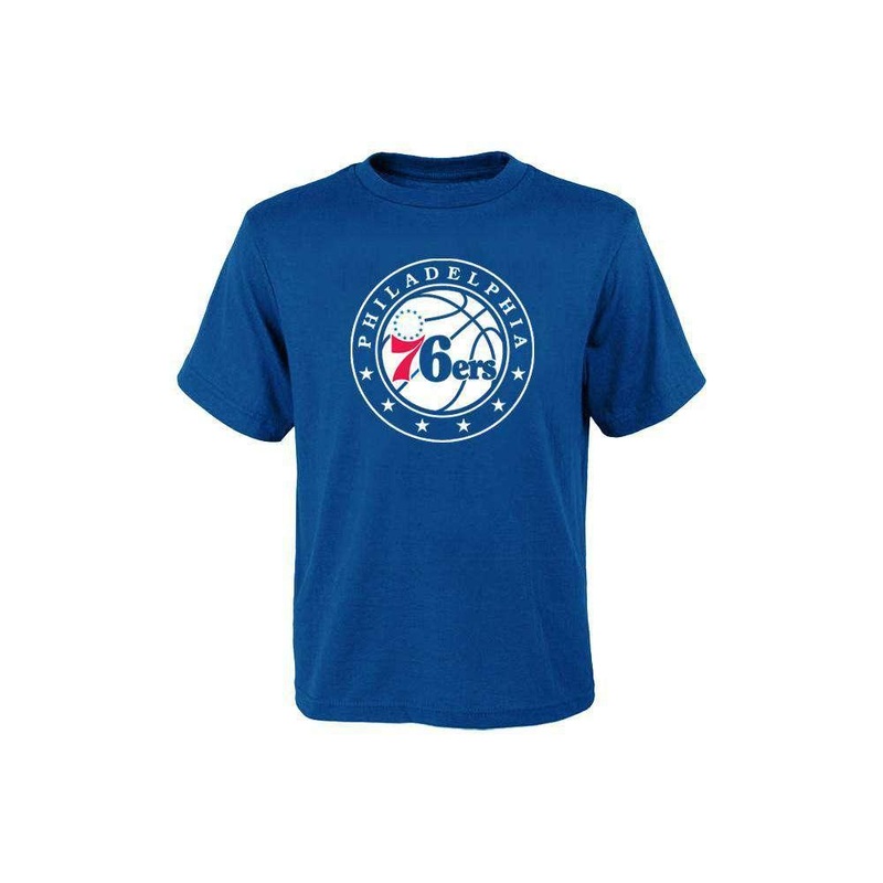Kids Philadelphia 76ers Outerstuff NBA Logo T-Shirt – Blue