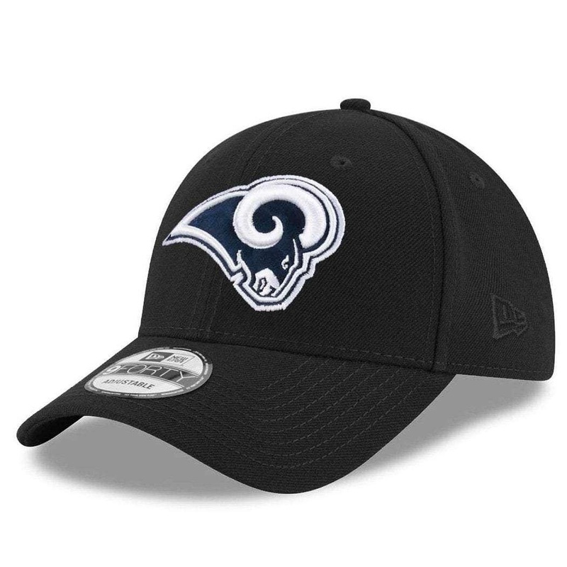 Los Angeles Rams New Era NFL Logo 9FORTY Snapback Curve Hat – Black