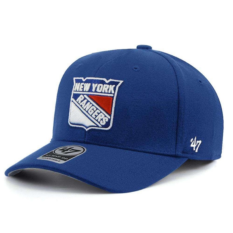 New York Rangers ’47 NHL Audible DB Pre-Curved Snapback Hat – Blue