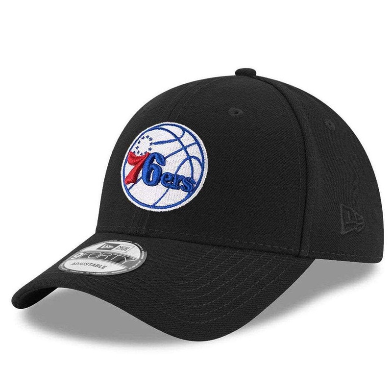 Philadelphia 76ers New Era NBA Logo 9FORTY Snapback Curve Hat – Black