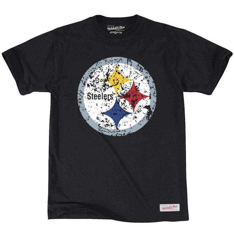 Pittsburgh Steelers Mitchell & Ness NFL Distressed T-Shirt – Black