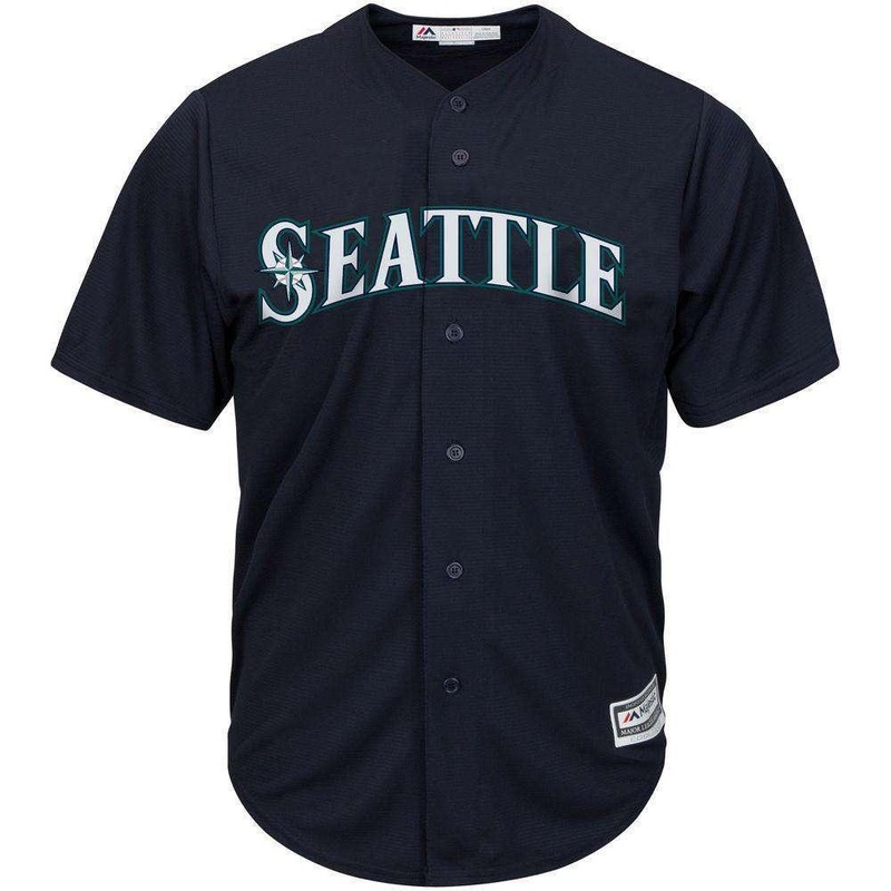 Seattle Mariners Majestic MLB AC Cool Base Replica Jersey – Navy