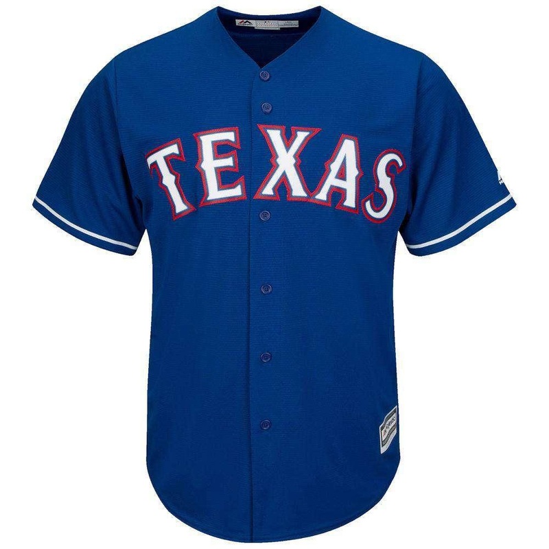 Texas Rangers Majestic MLB AC Cool Base Replica Jersey – Royal