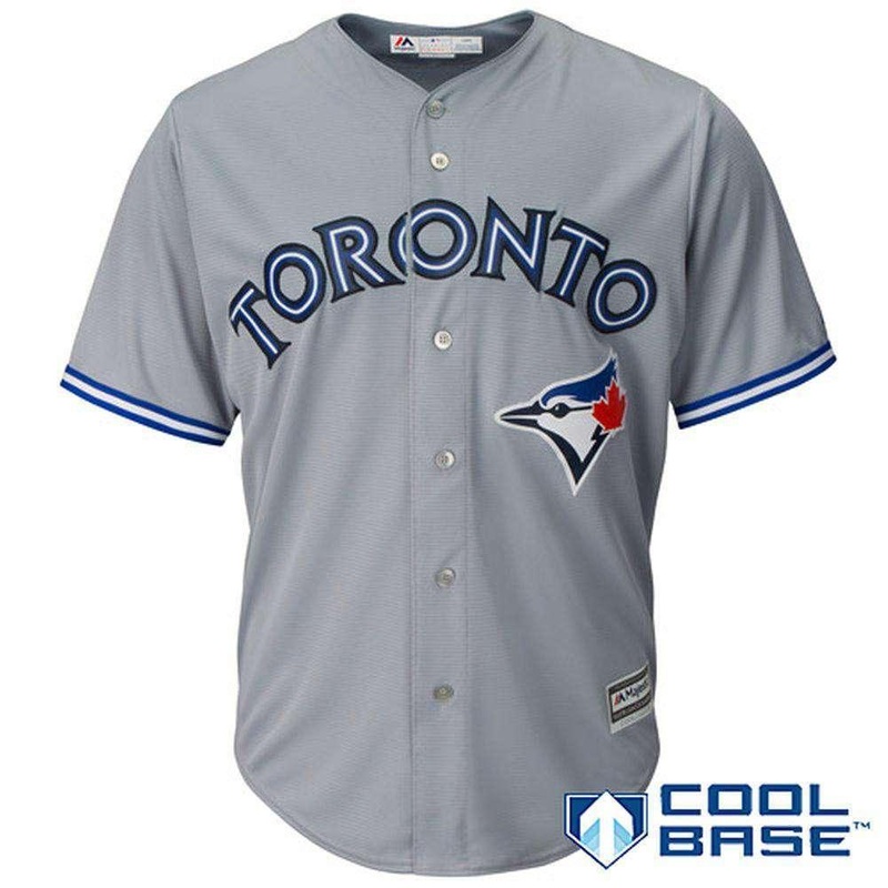 Toronto Blue Jays Majestic MLB AC Cool Base Replica Jersey – Grey