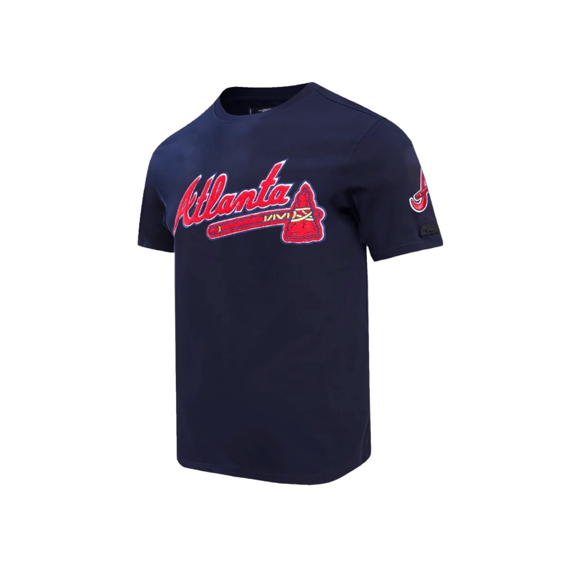 Atlanta Braves Pro Standard MLB Team Chenille Flex T-Shirt – Navy