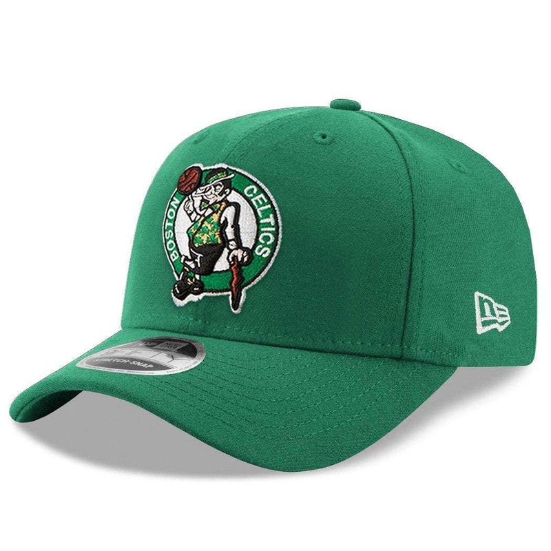 Boston Celtics New Era NBA Team Stretch-Snap 9FIFTY Curved Snapback Hat – Green