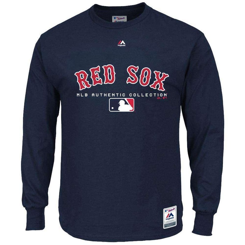 Boston Red Sox Majestic MLB Team Drive Long Sleeve T-Shirt – Navy