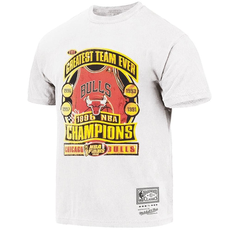 Chicago Bulls Mitchell & Ness NBA Greatest Team Ever Vintage T-Shirt – White